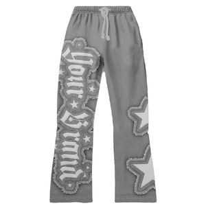 Conjunto de Sudaderas Casuales de Algodón 100% con Parches Bordados y Estilo Desgastado, Estilo Urbano - Product Image 4