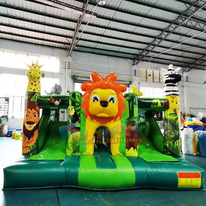 Castillo inflable comercial para niños, tipo safari, con tobogán. - Product Image 6