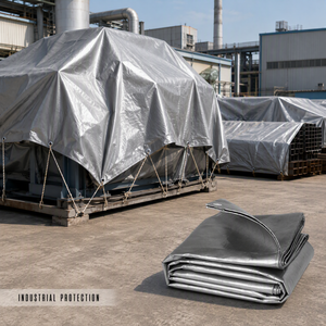 Waterproof <b>Tarpaulin</b> Outdoor Awning Cover 58/60 In Solid Gray Black Medium Weight Woven Fabric Plain Style - Product Image 3
