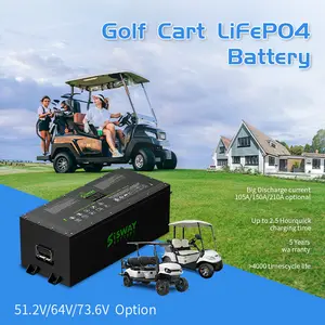 Paquete de batería de litio LiFePO4 48V 72v carrito de golf ciclo profundo 51,2 V 105ah 48V batería de litio carrito de golf baterías de litio 48V 150Ah
