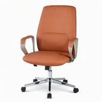Chaise de bureau pivotante de direction moderne en cuir PU, réglable en hauteur, dossier moyen, vente en gros