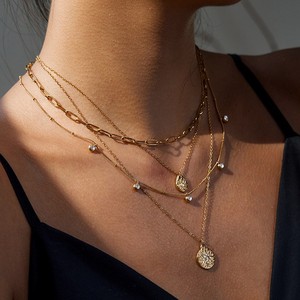 Stainless Steel Rhinestone <b>Star</b> Pendant Necklace Multi Layer Collarbone Chain For Party Jewelry Geometric <b>Design</b> - Product Image 1