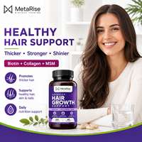 Green Elixir OEM/ODM Capsules pour la croissance des cheveux avec biotine, multivitamines, collagène, minéraux et acide folique, 120 capsules, 1 à 2 par portion