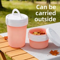 Nieuwe siliconen bewaarpotten voor levensmiddelen, 500ml/1000ml, magnetronbestendig, gedeeld, voor volkoren granen, keuken, koelkast, afhaalmaaltijden, fruit