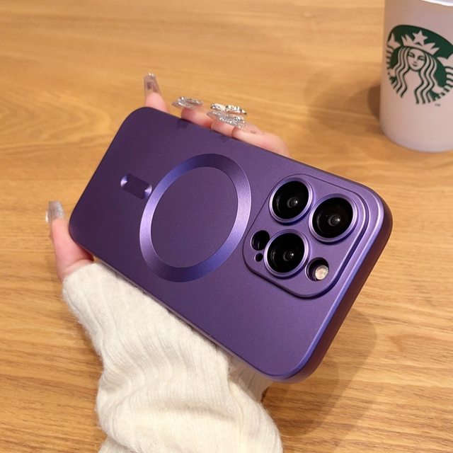 Wholesale Lens Protective Film Electroplated Back Cover Magnetic Mobile Phone Case for iPhone 11 12 13 14 15 Pro XR XS Max