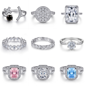 Custom Rhodium Plated 925 Sterling Silver Ring Hip Hop Style CMA Certified Women's Engagement Wedding Anniversary Party Gift - Product Image 1