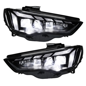 สำหรับ <span class=keywords><strong>Audi</strong></span> A3 8V ปี 2013 2014 <span class=keywords><strong>2015</strong></span> 2016 ชุดอัพเกรดไฟหน้า LED สไตล์ RS5 โคมไฟสีดำ โปรเจคเตอร์ Bi LED ไฟ DRL แบบ Sequential อุปกรณ์เสริม - Product Image 1