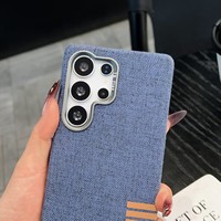 Étui de téléphone anti-chute magnétique en lin tissé Meracly compatible avec Samsung Galaxy S26/25/24/23 ultra S26/25/24/23+