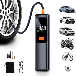 Inflador de neumáticos eléctrico portátil de 12V con pantalla LCD, apagado automático, bomba de aire inalámbrica para coche, motocicleta, bicicleta, balón de fútbol. - Product Image 1