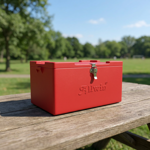 F. Wain Rotationsgeformte Kühlbox Rechteckig Rot Outdoor Klassischer Stil PP-Material - Product Image 5