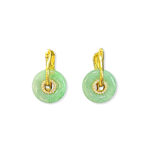 Pendientes de Jadeíta Birmana Natural de Grado A, Pendientes de Jadeíta en Forma de Donut para Mujer, Uso Diario, Regalo de Jadeíta (con Certificado NGTC) - Product Image 1