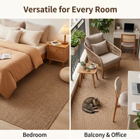 Tapis sur mesure de grande taille, écologique et facile à nettoyer, en polypropylène synthétique, imitation sisal, fabriqué à la machine, lavable.