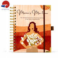 Agenda personnalisé imprimé avec couverture rigide, carnet à spirales double, avec onglets mensuels et fermeture élastique