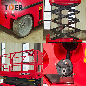 टैडर 220v कैंची लिफ्ट 8 मीटर लीड-एसिड बैटरी इलेक्ट्रिक कैंची लिफ्ट टेबल प्लेटफॉर्म - Product Image 6