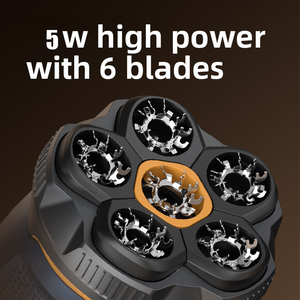 Rasoio Elettrico per Uomo, Impermeabile, per <span class=keywords><strong>Rasatura</strong></span> <span class=keywords><strong>a</strong></span> <span class=keywords><strong>Secco</strong></span> e Umido, 5W 1400mAh, Rasoio Rotante Ricaricabile per Testa Calva - Product Image 6