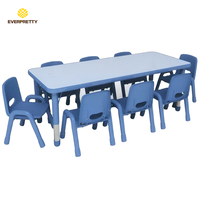 Ensemble de table et de chaises en plastique pour activités de maternelle, réglables, personnalisables en couleur, fabrication directe d'usine Everpretty