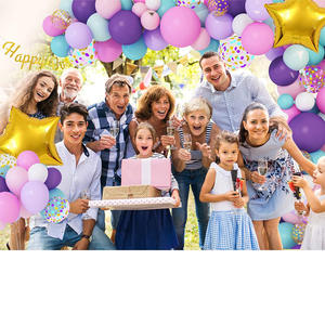 Estrella cumpleaños globo paquete rosa púrpura azul globo guirnalda oro cumpleaños Banner banderín - Product Image 4
