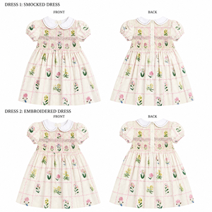NUOVI Vestiti Estivi per Bambine di 7 Anni, Abiti Corti Morbidi e Vaporosi in Cotone 100% con Motivi Floreali - Product Image 2