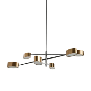 Fabrikdesign Amerikanischer Industrieller Moderner Nordischer Messing-Glas-Kronleuchter für Kücheninsel Villa Hängende Lineare Pendelleuchte - Product Image 2
