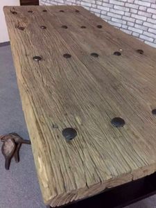 Trung Quốc Cổ Mộc Mạc Tái Chế Cũ Elm Bàn Gỗ Cổ Điển Tái Chế Tuổi Elm Đồ Nội Thất Gỗ Bàn Ăn - Product Image 3