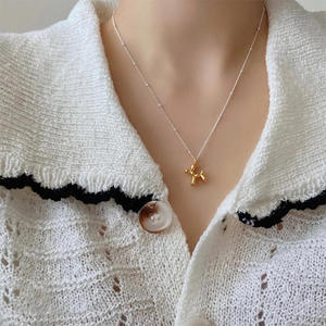 Korean Style Dongdaemun S925 Pure Silver Butterfly Necklace Elegant Zircon Simple Niche <b>Fashion</b> <b>Pendants</b> <b>Charms</b> Internet - Product Image 4