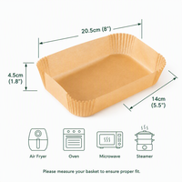 Lot de 125 feuilles de papier sulfurisé rectangulaires double face pour friteuse à air, 20,5x14cm (8 pouces), certifiées FDA, directement de l'usine, pour supermarchés, B2B, FBA