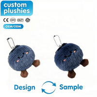 Porte-clés en peluche Myrtille Mignonne, Doux et Rembourré, Vente en Gros, Fabricant Personnalisé, Breloque en Peluche pour Décoration de Sac à Dos, Cadeau pour Enfants