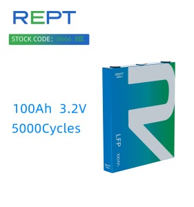 แบตเตอรี่ลิเธียมไอรอนฟอสเฟต REPT 100Ah 3.2V อายุการใช้งาน 6000 รอบ ระบบกักเก็บพลังงานแสงอาทิตย์สำหรับใช้ในครัวเรือน ได้รับการรับรองมาตรฐาน CE/RoHS - Product Image 3