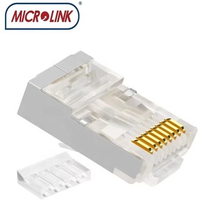 ปลั๊กขั้วต่อ8P8C RJ45ป้องกัน Cat6ชุบทองปลั๊กตัวผู้ที่มี6up/2ลงหรือ<span class=keywords><strong>4up</strong></span>/4ลงบาร์โหลด2A สำหรับ - Product Image 5