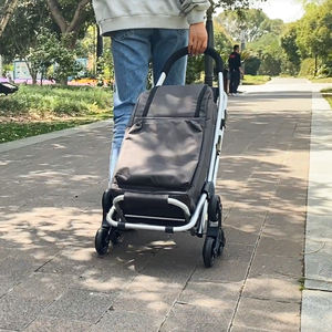 आउटडोर गतिविधियों के लिए सीट के साथ 6 पहियों की खरीदारी करने वाली ट्रॉली बैकपैक के साथ 6 पहियों की शॉपिंग कार्ट - Product Image 2