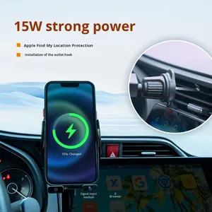 Supporto per telefono da auto con caricabatterie wireless da 15W e navigazione, con rilevamento automatico e funzione Trova il mio dispositivo, per il nuovo modello 2025 - Product Image 2