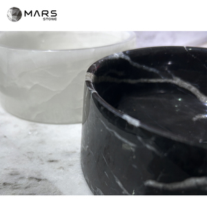 Cuenco redondo de mármol negro de piedra <span class=keywords><strong>natural</strong></span> para utensilios de cocina, cuenco para perros y gatos - Product Image 2