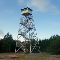 Torre de Comunicación Galvanizada por Inmersión en Caliente, Torre de Vigilancia con Soportes para Antena y Cabina de Observación