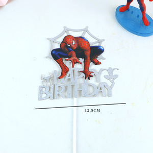 Spiderhero Topper para tarta de feliz cumpleaños <span class=keywords><strong>Spidey</strong></span> tema decoración de tarta de feliz cumpleaños para niño suministros de fiesta de cumpleaños - Product Image 6