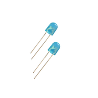 Diode LED ovale 5mm 3V 504 à lentille diffuse blanche dimmable, émettant de la lumière bleu glace, indicateur de signal d'alimentation 3500K, vente en gros
