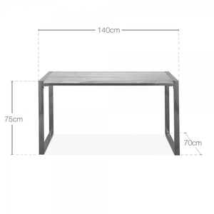 Tavolo da Pranzo Industriale Gastro per 4 Persone, in Legno di <span class=keywords><strong>Olmo</strong></span> e Nero, Arredamento Sala da Pranzo, Tavolino da Caffè Moderno con Base in Acciaio - Product Image 4