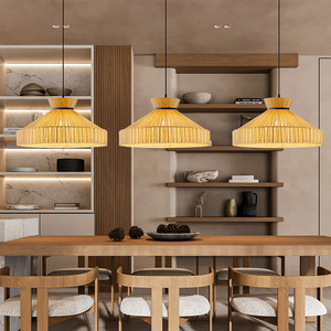Lustre de couleur crème E27, lampe suspendue ronde Led pour salon, chambre à coucher, Restaurant, Bar, décoration de la maison - Product Image 2