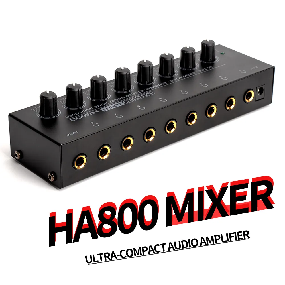 8 channel compact amplifier HA800 stereo separation mini amplifier suitable for audiophile headphone amp