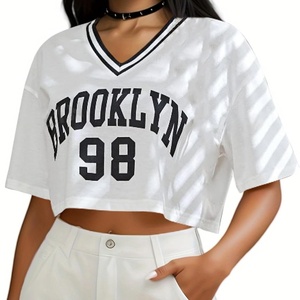 Jersey for Men Sports Oversized Graphic Stripe Trim V Neck <b>Drop</b> Shoulder Short Sleeve Quick Dry Summer T-Shirts - Product Image 5