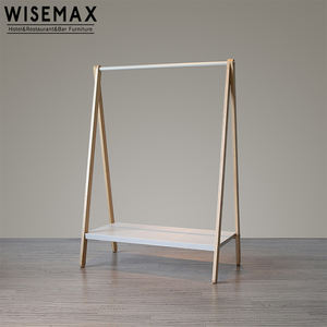WISEMAX MUEBLES Nordic Madera Maciza Metal Extraíble Hogar Tendedero Cambiador <span class=keywords><strong>Perchero</strong></span> con Zapatero Estante Gabinete - Product Image 1