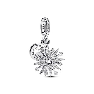 Charme en argent sterling S925 Pandoras Snowflake Snow Globe, charme en verre <span class=keywords><strong>de</strong></span> Murano scintillant, cadeau <span class=keywords><strong>de</strong></span> Noël DIY - Product Image 6