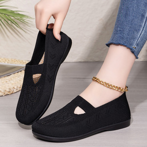 Chaussures décontractées pour femmes en gros, couleur unie, couleur foncée, nouvelle collection printemps, respirantes, légères, en maille, <span class=keywords><strong>semelle</strong></span> souple - Product Image 4