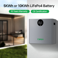 Batterie murale modulaire extensible LiFePO4 5KWh 10KWh 51.2V pour système de stockage solaire et de secours domestique complet, 6000 cycles