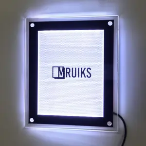 Wall Mounted Crystal Light Box LED Super Slim moldura clara menos caixa de luz acrílica para Cinema