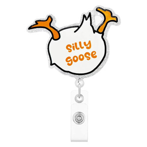 Acrylic Fun Goose Badge Scroll, Retractable Easy-Pull <b>Buckle</b>, Name Badge <b>Clip</b> Scroll, ID Anti-Loss <b>Buckle</b> - Product Image 5