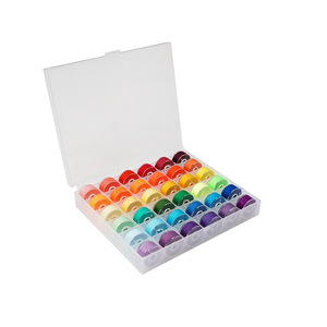Boîte de <span class=keywords><strong>rangement</strong></span> simple en plastique carrée avec 144 bobines de fil à <span class=keywords><strong>coudre</strong></span> colorées, ensemble d'accessoires pour <span class=keywords><strong>machine</strong></span> à <span class=keywords><strong>coudre</strong></span> - Product Image 5