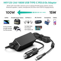 Adaptateur secteur DC Type-C PD3.0 100W 12V-24V avec sortie 20V5A pour véhicules électriques et usage universel
