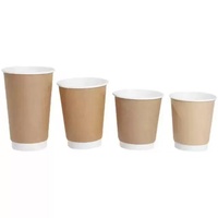Custom Logo Disposable Double Wall Food Grade Coffee PLA Paper Cup Waterproof Tableware 4oz/8oz/10oz/12oz/14oz/16oz Hot Drink