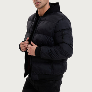 Chaqueta Acolchada con Capucha para Hombre SF46 713, Color Caqui, para Invierno, Uso Casual - Product Image 4
