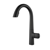 Robinet de cuisine KMIA DK-093R moderne mural, double flexible, extractible, eau froide et chaude, en cuivre brossé or rose, télescopique et rotatif